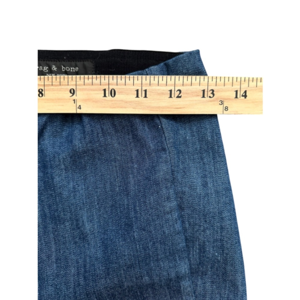 Rag & Bone Skinny Denim Pants Indigo Blue Side Zip Stretch Trousers Size 4 - Picture 6 of 7